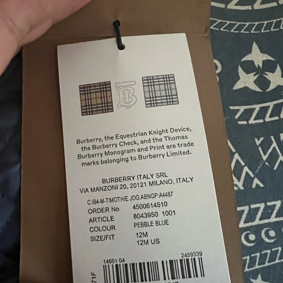 Burberry joggers 12 months new with tags - Picture 2 of 5